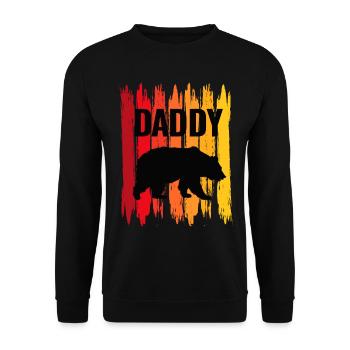 Strong Best Papa Bear Daddy Cool Gift Dad - Unisex Sweatshirt - black - Front - Alina (178cm) & Michal (187cm)