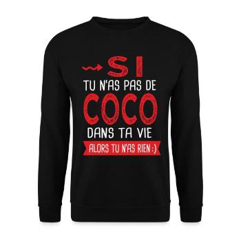 Coco dans ta vie Corinne Coralie Colline Corentin - Sweat-shirt Unisexe - noir - Devant - Alina (178cm) & Michal (187cm)
