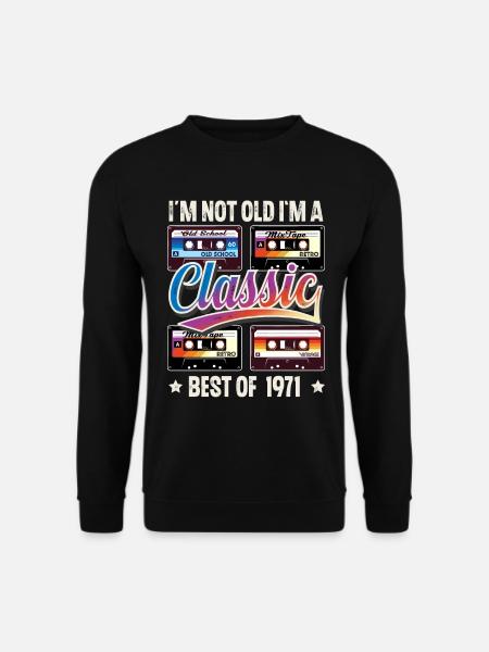 1971 Geburtsjahr Geburtstag Kassette Vintage - Unisex Pullover - Schwarz
