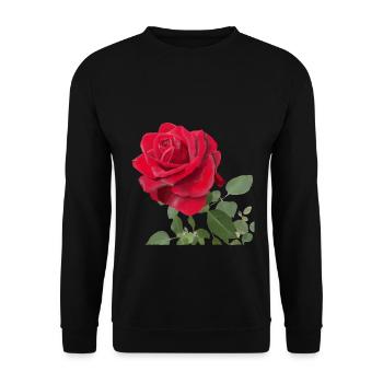 Rote Rose - Unisex Pullover - Schwarz - Vorne - Alina (178cm) & Michal (187cm)