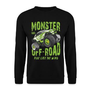 Camion monstre tout-terrain - Sweat-shirt Unisexe - noir - Devant - Alina (178cm) & Michal (187cm)