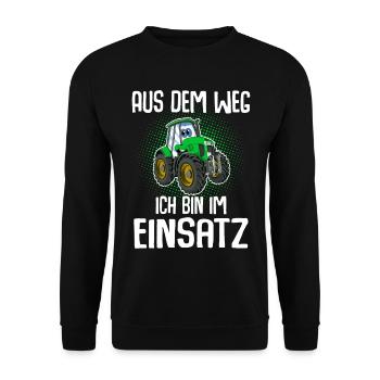 Traktor Kinder Aus Dem Weg - Unisex Pullover - Schwarz - Vorne - Alina (178cm) & Michal (187cm)