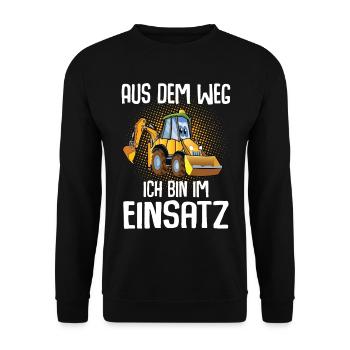 Bagger Kinder Aus Dem Weg - Unisex Pullover - Schwarz - Vorne - Alina (178cm) & Michal (187cm)