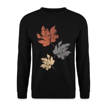 Colorful autumn leaves Autumn leaves - Unisex Sweatshirt - black - Front - Alina (178cm) & Michal (187cm)
