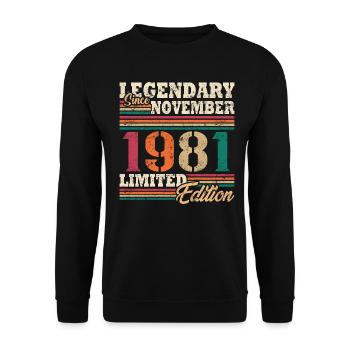 Légendaire novembre 1981 édition limitée - Sweat-shirt Unisexe - noir - Devant - Alina (178cm) & Michal (187cm)