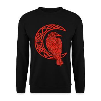 Le corbeau rouge et la lune - Sweat-shirt Unisexe - noir - Devant - Alina (178cm) & Michal (187cm)