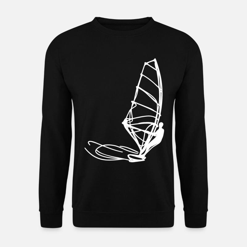 Windsurfer Drawing - Unisex Sweatshirt - black
