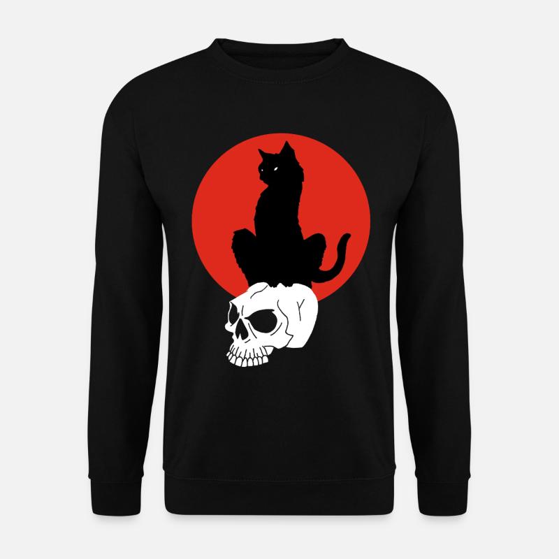 Chat noir et soleil rouge - Sweat-shirt Unisexe - noir