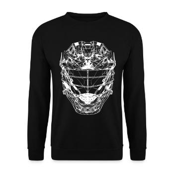 Lacrosse Helm Line Art - Unisex Pullover - Schwarz - Vorne - Alina (178cm) & Michal (187cm)