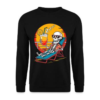 Skeleton Humor Summer Cruise Vacation - Unisex Sweatshirt - black - Front - Alina (178cm) & Michal (187cm)