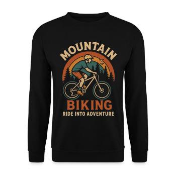Mountain Biking Adventure Design - Unisex Sweatshirt - black - Front - Alina (178cm) & Michal (187cm)