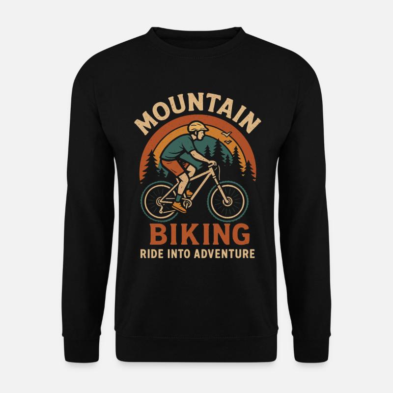 Mountainbike-Abenteuer-Design - Unisex Pullover - Schwarz