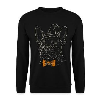 Frenchie Halloween - Spooky Gentleman Dog - Sweat-shirt Unisexe - noir - Devant - Alina (178cm) & Michal (187cm)