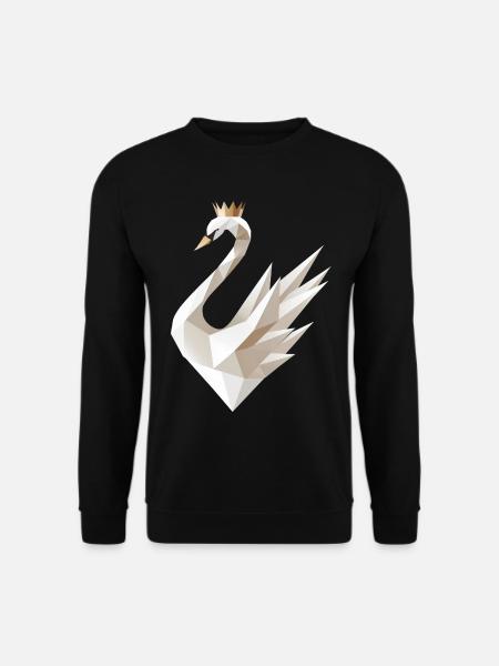 Geometric swan with crown motif - Unisex Sweatshirt - black
