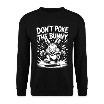 Motif de lapin humoristique sur imprimé - Sweat-shirt Unisexe - noir - Devant - Alina (178cm) & Michal (187cm)