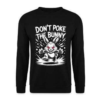 Angry Bunny Protest Design - Unisex Pullover - Schwarz - Vorne - Alina (178cm) & Michal (187cm)