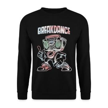 Breakdance Boombox Pastel Lineart streetart - Sweat-shirt Unisexe - noir - Devant - Alina (178cm) & Michal (187cm)