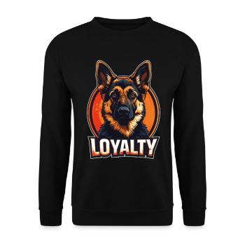 Loyalty – German Shepherd Design - Unisex Sweatshirt - black - Front - Alina (178cm) & Michal (187cm)