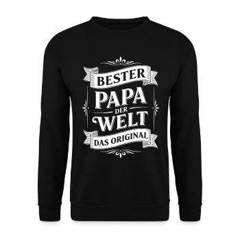 Best Dad in the World Gift Gift Idea - Unisex Sweatshirt - black - Front - Alina (178cm) & Michal (187cm)