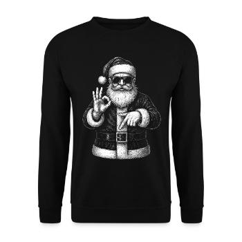Santa six seven Zeichen Schwarz Weiß - Unisex Pullover - Schwarz - Vorne - Alina (178cm) & Michal (187cm)