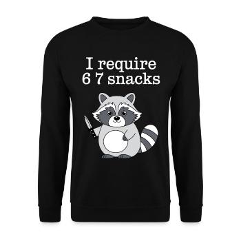 6-7 Refroidisseur de mèmes Internet 6 7 Raton laveur - Sweat-shirt Unisexe - noir - Devant - Alina (178cm) & Michal (187cm)