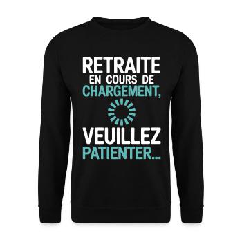 Retreat-Laden – Seniorenhumor - Unisex Pullover - Schwarz - Vorne - Alina (178cm) & Michal (187cm)
