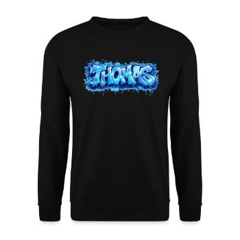 Graffiti   Thomas Prénom cadeau idéal imprimable  - Sweat-shirt Unisexe - noir - Devant - Alina (178cm) & Michal (187cm)