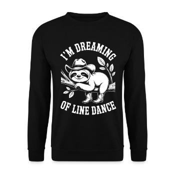 Dreaming Sloth Line Dance - Unisex Sweatshirt - black - Front - Alina (178cm) & Michal (187cm)