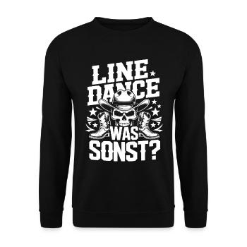 Line Dance Schädel Cowboy - Unisex Pullover - Schwarz - Vorne - Alina (178cm) & Michal (187cm)