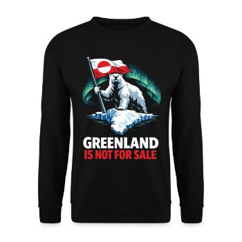 Drapeau de l’ours du Groenland Non à vendre - Sweat-shirt Unisexe - noir - Devant - Alina (178cm) & Michal (187cm)