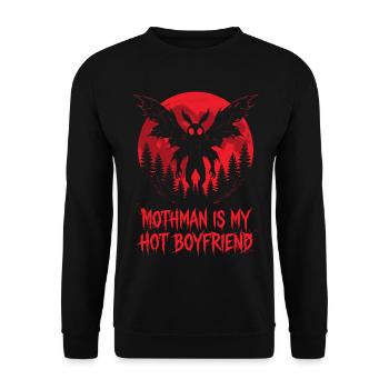 Mothman ist mein heißer Freund Kryptid - Unisex Pullover - Schwarz - Vorne - Alina (178cm) & Michal (187cm)
