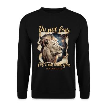 Verset biblique du lion - Sweat-shirt Unisexe - noir - Devant - Alina (178cm) & Michal (187cm)