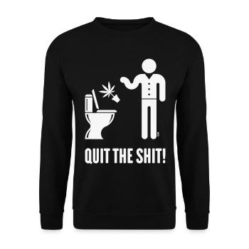 Quit The Shit! (Cannabis / Marihuana / Hanf / W) - Unisex Pullover - Schwarz - Vorne - Alina (178cm) & Michal (187cm)