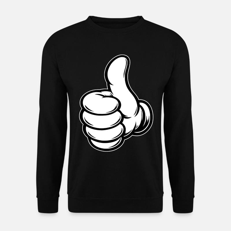 OK Comic Daumenhoch Handsymbol  - Unisex Pullover - Schwarz