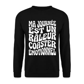 Grumpy Humor Complainer Coaster - Unisex Sweatshirt - black - Front - Alina (178cm) & Michal (187cm)