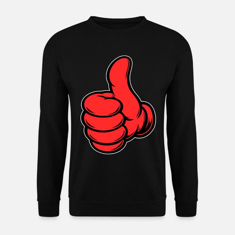 OK Comic Daumenhoch Handsymbol rot - Unisex Pullover - Schwarz