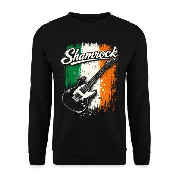 St Patrick E-Gitarre Irish Flag Rock - Unisex Pullover - Schwarz - Vorne - Alina (178cm) & Michal (187cm)