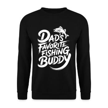 Dad's Favorite Fishing Buddy - Unisex Sweatshirt - black - Front - Alina (178cm) & Michal (187cm)