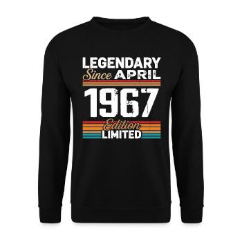 Cadeau Anniversaire Avril 1967 Rétro Avril 1967 - Sweat-shirt Unisexe - noir - Devant - Alina (178cm) & Michal (187cm)