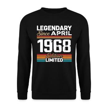 April 1968 Retro April 1968 Geburtstagsgeschenk - Unisex Pullover - Schwarz - Vorne - Alina (178cm) & Michal (187cm)