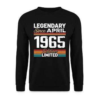 April 1965 Retro April 1965 Birthday Gift - Unisex Sweatshirt - black - Front - Alina (178cm) & Michal (187cm)