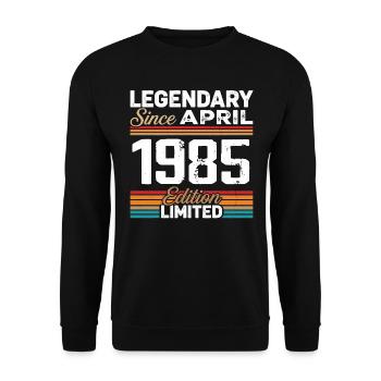 Cadeau Anniversaire Avril 1985 Rétro Avril 1985 - Sweat-shirt Unisexe - noir - Devant - Alina (178cm) & Michal (187cm)