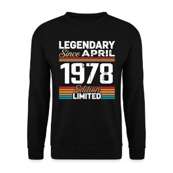 Cadeau Anniversaire Avril 1978 Rétro Avril 1978 - Sweat-shirt Unisexe - noir - Devant - Alina (178cm) & Michal (187cm)