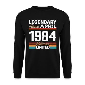 April 1984 Retro April 1984 Birthday Gift - Unisex Sweatshirt - black - Front - Alina (178cm) & Michal (187cm)