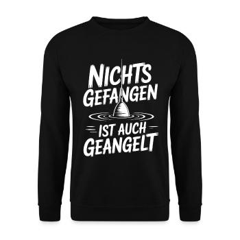 Angeln Humor Shirt - Unisex Pullover - Schwarz - Vorne - Alina (178cm) & Michal (187cm)