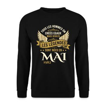 Anniversaire Mai 1982 - Sweat-shirt Unisexe - noir - Devant - Alina (178cm) & Michal (187cm)