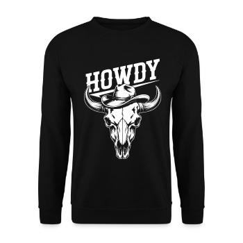 Danse en ligne Howdy Crâne de buffle de l’Ouest - Sweat-shirt Unisexe - noir - Devant - Alina (178cm) & Michal (187cm)
