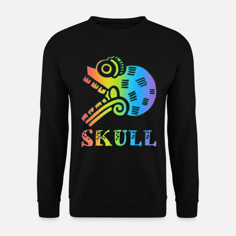 Mehrfarbiger Stammesschädel - Unisex Pullover - Schwarz