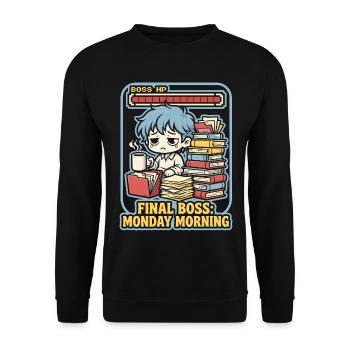 Final Monday Morning Gamer - Unisex Sweatshirt - black - Front - Alina (178cm) & Michal (187cm)