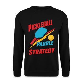 Pickleball Paddle Strategy - Unisex Pullover - Schwarz - Vorne - Alina (178cm) & Michal (187cm)